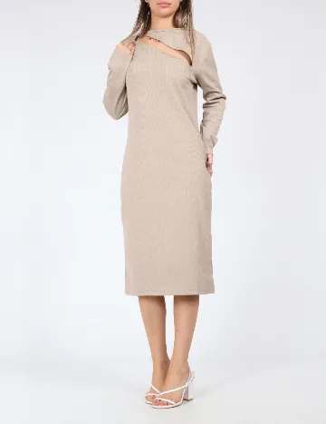 Rochie medie Cervus, crem Crem