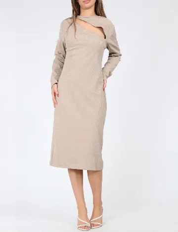 Rochie medie Cervus, crem Crem