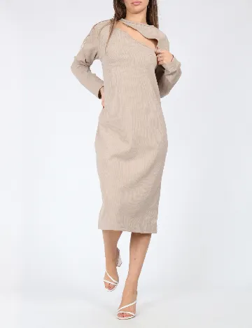 Rochie medie Cervus, crem Crem