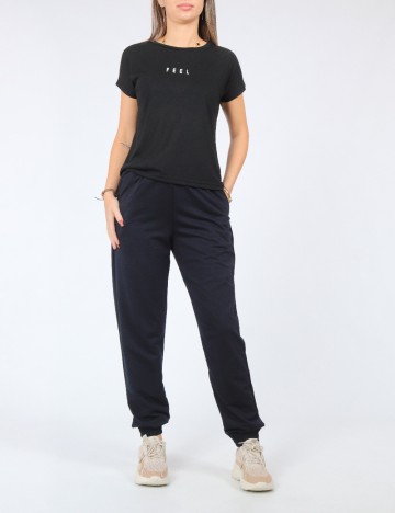 Set pantaloni 2 perechi SHEIN, negru/crem