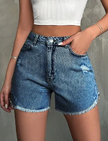 Pantaloni scurti SHEIN, albastru Albastru