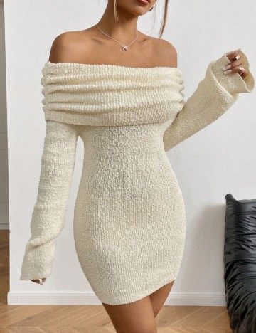 Rochie scurta SHEIN, ecru