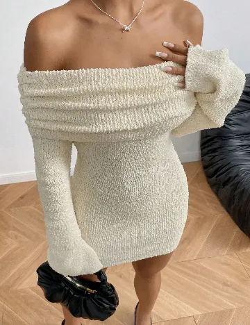 Rochie scurta SHEIN, ecru Crem