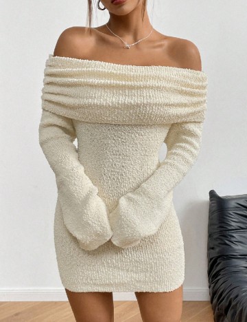 Rochie scurta SHEIN, ecru