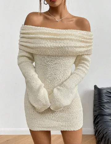 Rochie scurta SHEIN, ecru Crem