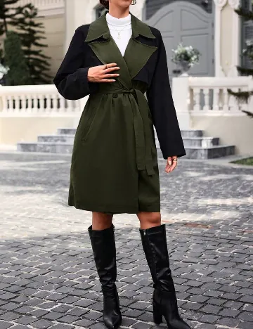 Trench SHEIN, verde/negru Verde