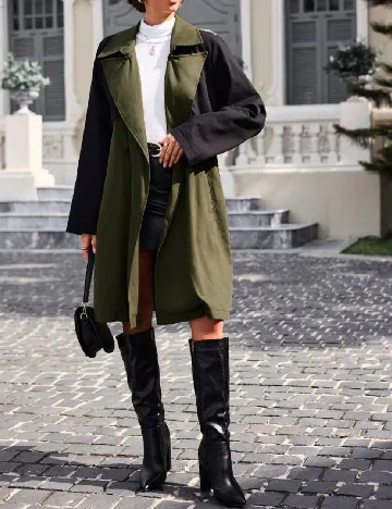 Trench SHEIN, verde/negru Verde