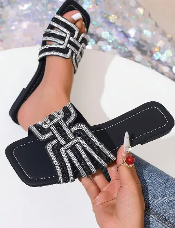 Slapi SHEIN, negru Negru