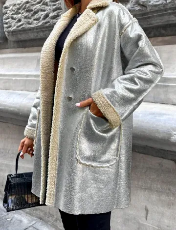 Palton oversize SHEIN, argintiu Gri