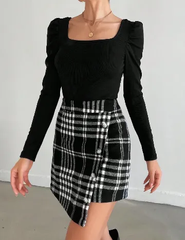 Compleu SHEIN, negru/alb Negru