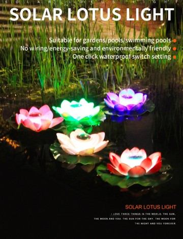 Lampa solara forma lotus SHEIN, verde