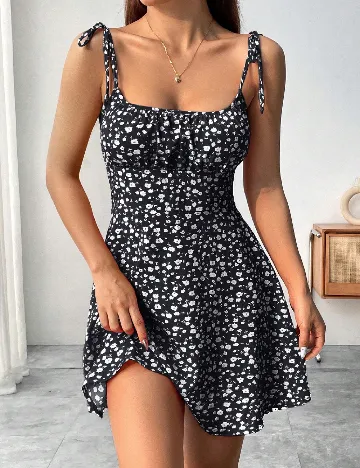 Rochie scurta SHEIN, negru/alb Negru