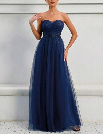 Rochie lunga Mgiacy, albastru inchis