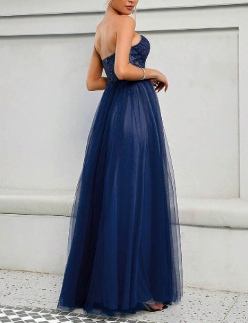 Rochie lunga Mgiacy, albastru inchis