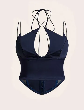 Top SHEIN CURVE, bleumarin Albastru
