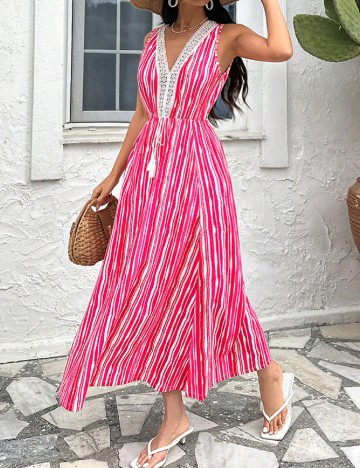 Rochie medie SHEIN, roz/alb
