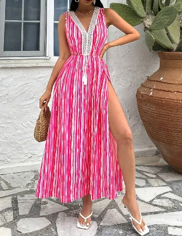 Rochie medie SHEIN, roz/alb Roz