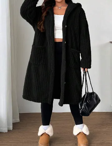 Palton SHEIN CURVE, negru Negru