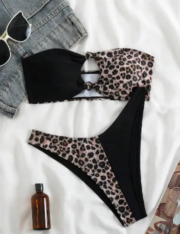 Costum de baie SHEIN, negru Negru