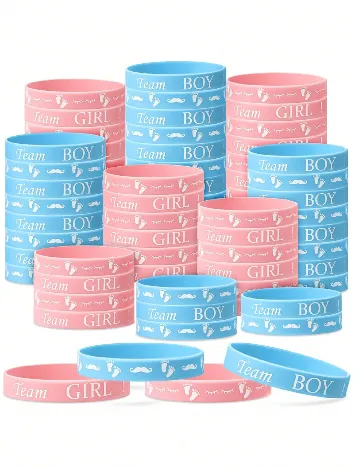 Set 40 Bratari Gender Reveal SHEIN, roz/albastru Roz