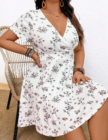 Rochie scurta SHEIN CURVE, alb Alb