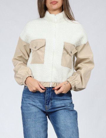 Jacheta SHEIN, ecru/crem