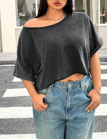 Top SHEIN CURVE, gri Gri