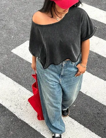 Top SHEIN CURVE, gri Gri