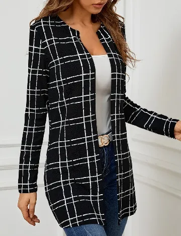 Blazer SHEIN, alb/negru Negru