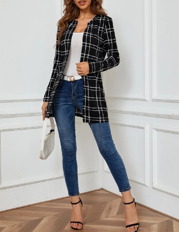Blazer SHEIN, alb/negru