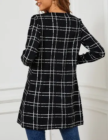 Blazer SHEIN, alb/negru Negru