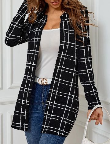 Blazer SHEIN, alb/negru