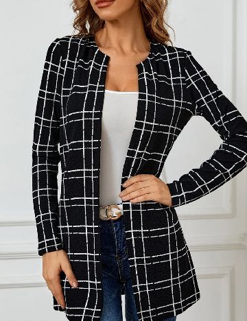 Blazer SHEIN, alb/negru