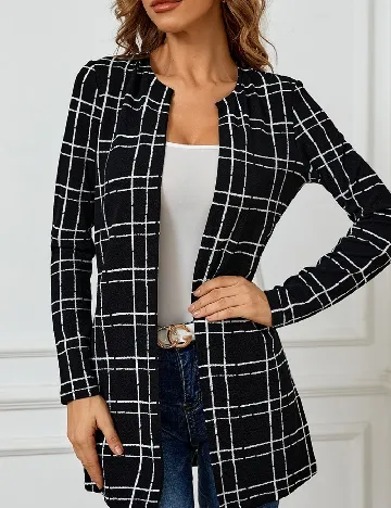 Blazer SHEIN, alb/negru Negru