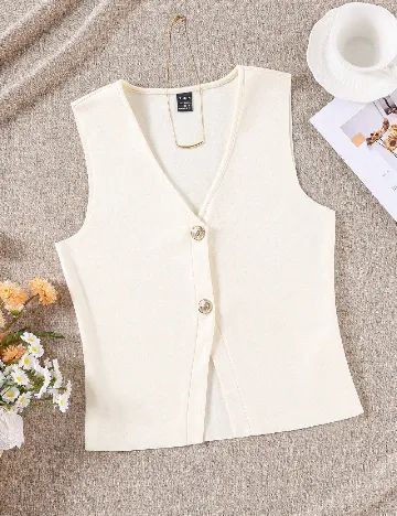 Top SHEIN, ecru Alb