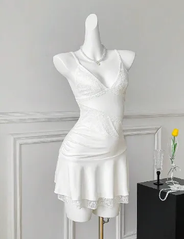 Rochie scurta SHEIN, alb Alb