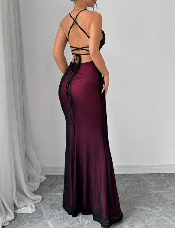 Rochie lunga SHEIN, roz/negru