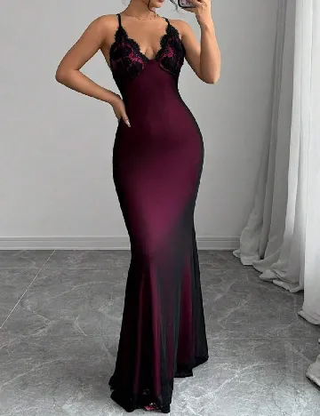 Rochie lunga SHEIN, roz/negru Negru