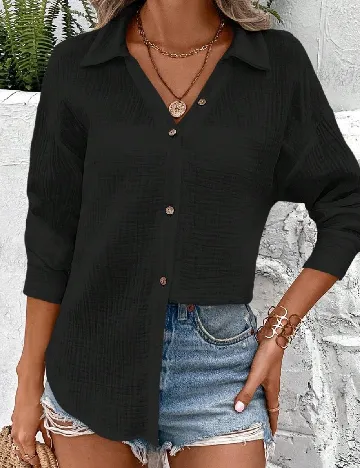 Camasa SHEIN, negru Negru