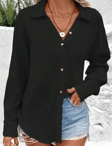 Camasa SHEIN, negru Negru