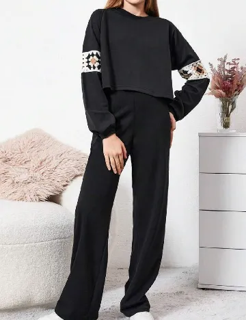 Compleu Shein Kids, negru Negru