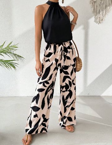 Compleu SHEIN, negru/crem