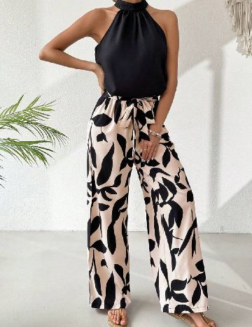 Compleu SHEIN, negru/crem