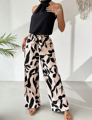 Compleu SHEIN, negru/crem