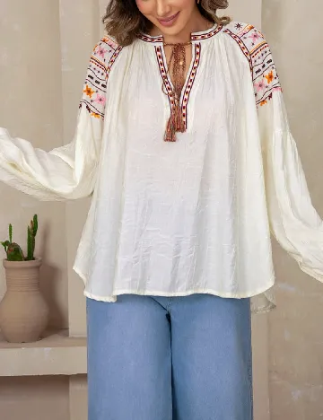 Bluza SHEIN, ecru Alb