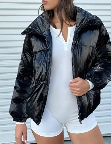 Geaca SHEIN, negru Negru