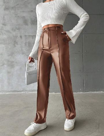 Pantaloni SHEIN, maro