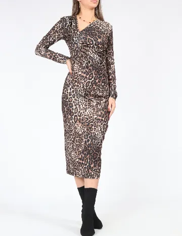 Rochie medie Samdan, animal print Animal print