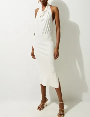 Rochie medie Karen Millen, ecru Alb