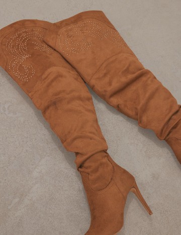 Cizme PrettyLittleThing, maro